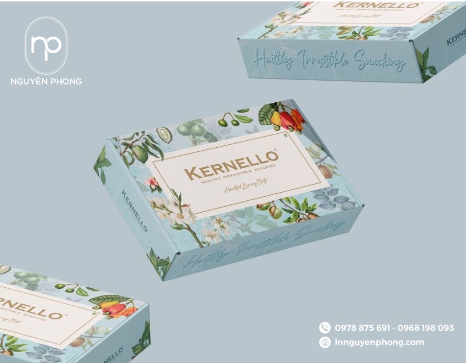 Thiết kế bao bì thực phẩm trên hộp giấy đựng hạt